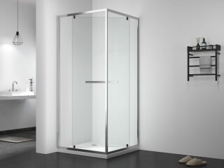 Душевое ограждение 90х90 MONTEREY EX-508 квадрат хром прозрачное стекло 6мм (Side Sliding)