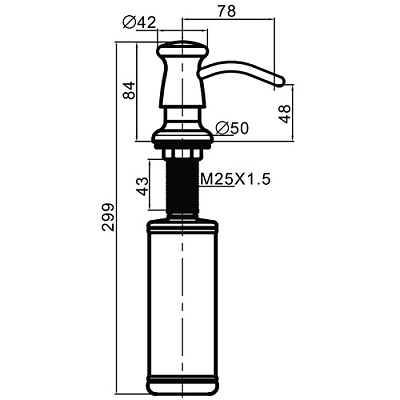 Дозатор латунь/черный 300м Gappo G403-1