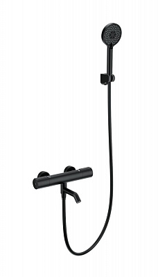 Смеситель для ванны с душем и термостатом Wonzon & Woghand INN 2, Черный матовый WW-A2006-A1-MB