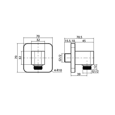 Выход для шланга без держателя Iddis Slide SLIBL00i62