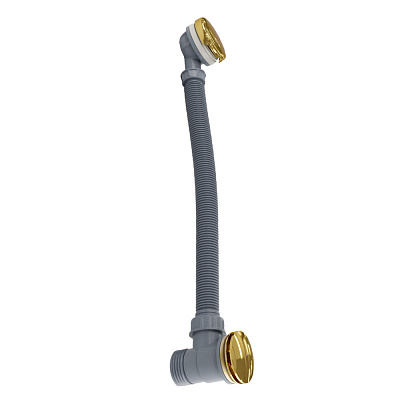 Слив-перелив для ванны click/clack A206 PVD-покрытие глянцевое золото WasserKRAFT A206