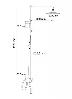 Душевой комплект, 112х51 см WasserKRAFT A027