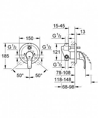 GROHE панель д/ванны EUROSMART 33305001