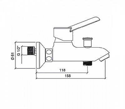 Cмеситель для ванной Vitra Viva A41045EXP