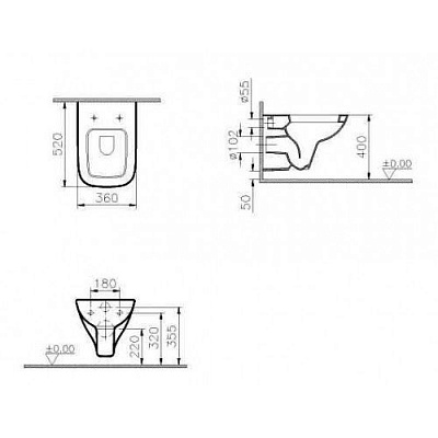 Унитаз подвесной Vitra S20 5507В003-0101