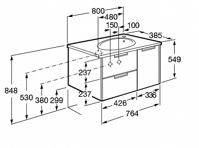 Тумба под раковину Roca Etna 80 дуб верона 857301445