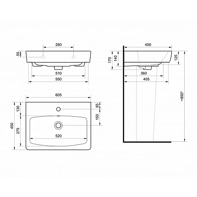 Раковина Aquaton Нео 60 1WH302186