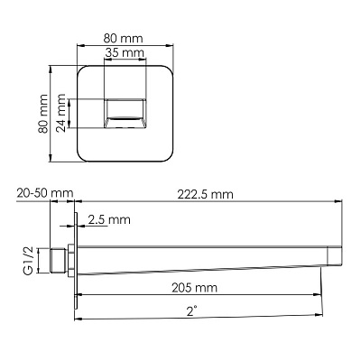 Настенный излив для ванны WasserKRAFT Tauber A298