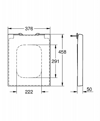 Сиденье для унитаза прямоугольное с микролифтом GROHE Cube Ceramic 39488000