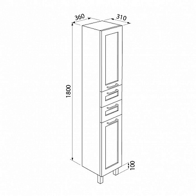 Пенал IDDIS Sena 36 бел/дерево SEN3600i97