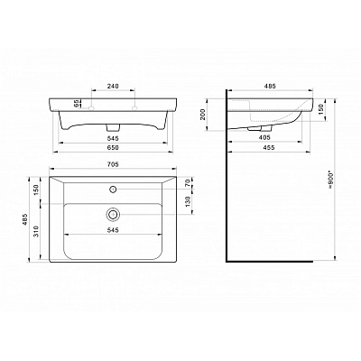 Раковина Santek Тигода 70 1WH302083