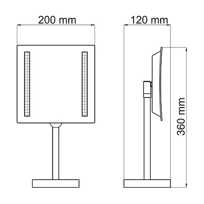 Зеркало с LED-подсветкой, 3-х кратным увеличением WasserKRAFT K-1007