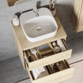 Раковина накладная 42 Одри Soft Aquaton 1WH501709 с полочкой