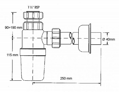 Нижняя часть сифона 1 1/2 MRSK1_NW 1 1/2