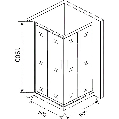 Душевое ограждение 90х90 GoodDoor COFE CR-90-C-CH, КФ00026