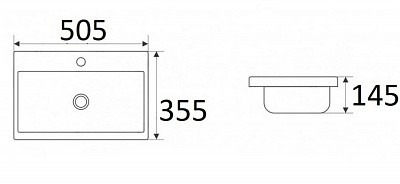 Раковина керамическая модель 9595(50) Velvex