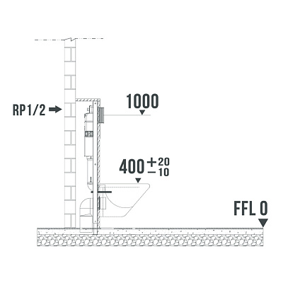Инсталляция 3в1 для подвесных унитазов Monterey H508A , клавиша черная глянцевая, шумоизоляционная плита