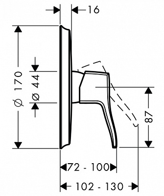 Смеситель для душа Hansgrohe Metris Classic 31676000 без механизма