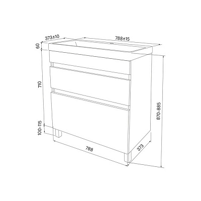 Тумба с умывальником Iddis Zodiac ZOD8ABFi95K