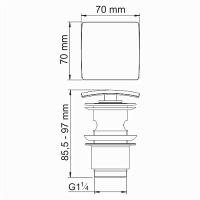 Донный клапан Push-up WasserKraft A105