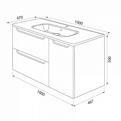 Тумба с раковиной IDDIS Edifice EDI10W1i95K