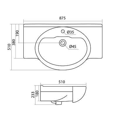 Раковина Santek  Сенеж 87 1WH110265