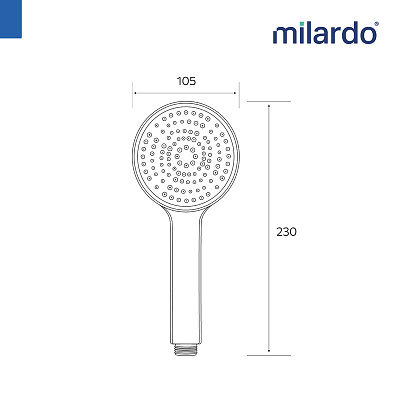 Лейка для душа, 1F, хром глянцевый, Essential, Milardo, ESS1F10M18
