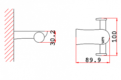 Крючок двойной VRI Basilica HG801002