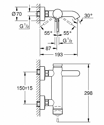 Смеситель для ванны GROHE Essence New 33624BE1