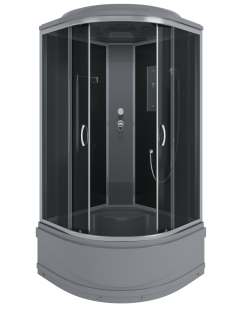 Душевая кабина угловая 100х100х215 ERLIT ER3510TP-C2-RUS_GRAY четверть круга высокий поддон