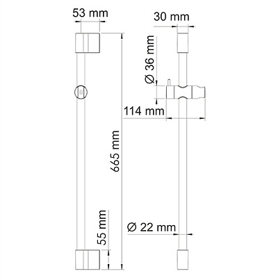 Стойка для душа 66,5 см WasserKRAFT A076