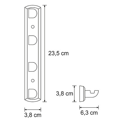 Кронштейн настенный, 4 крючка WasserKRAFT Kammel K-8374