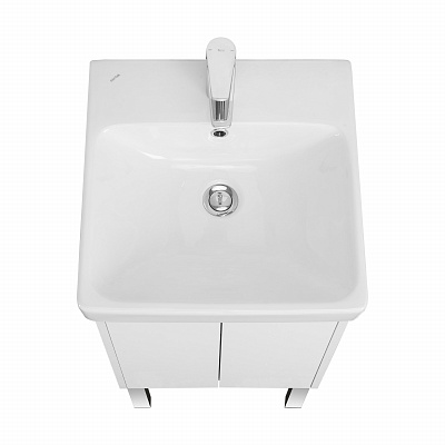Тумба с раковиной AQUATON Сканди Doors 45 белый глянец/белый матовый 1A278701SD010