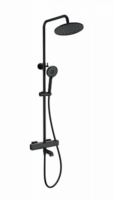 Душевая система с термостатом Wonzon & Woghand STAY 4, Черный матовый WW-A3007-T1-MB