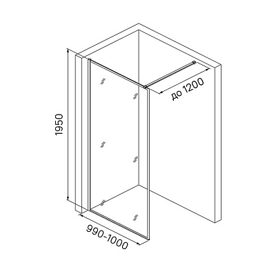 Душевая перегородка IDDIS Walk In Slide 100x195 SLI8WS0i23