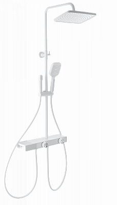 Душевая система с техническим душем Wonzon & Woghand Shelf, Белый матовый WW-B4161-MW