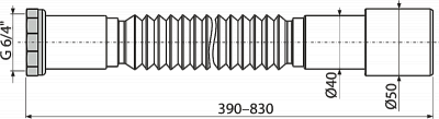 Гибкое соединение AlcaPlast A780 6/4" × 40/50 металл