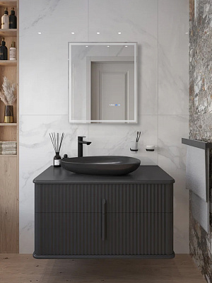 Зеркало в ванную 60х70 с подсветкой и подогревом Monterey Аделия (холодный свет, мультиблок, на касание)