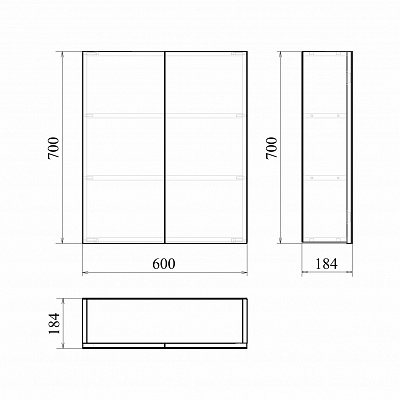 Зеркало-шкаф 60х70 2 двери MIRSANT Фарида 18/2 УТ000087310