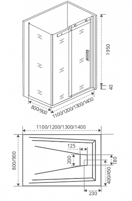 Боковое стекло Good Door Galaxy SP-90-C-CH