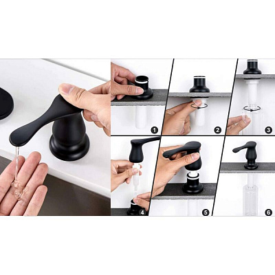 Дозатор латунь черный 300мл Gappo G405-6