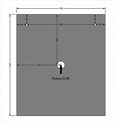 Зеркало с холодной подсветкой и сенсорным выключателем CAIMAN Rhodes 70x80 см