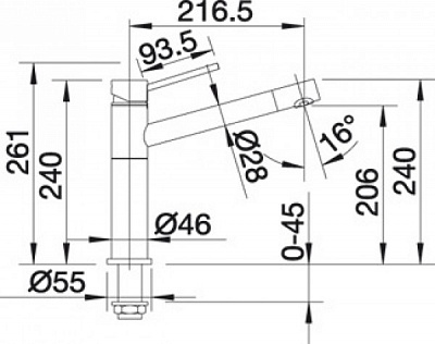 Смеситель для кухни BLANCO ALTA Compact 512319