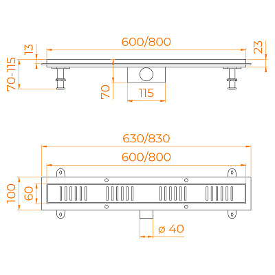 Душевой трап RGW SDR-34B