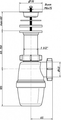 Сифон ORIO 1 1/2 40 А - 4002
