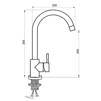 Смеситель для кухни SUS124-017F РМС Нержавеющая сталь
