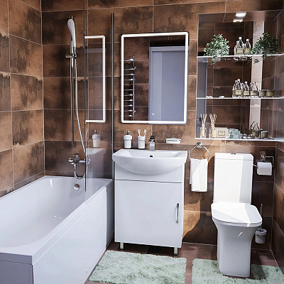 Раковина Santek Балтика 65, белая, встраиваемая, полукруглая, керамика, 1WH207775