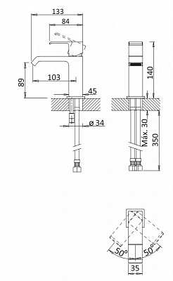Смеситель для раковины CEZARES PORTA-LS1-01 PORTA-LS1-NOP