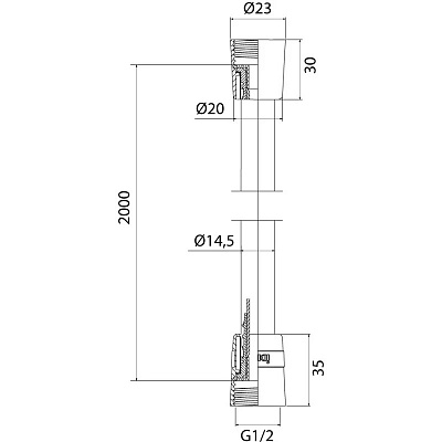 Шланг для душа черный матовый, силиконовый, 2м, Iddis Optima Home, OPH20BLi19