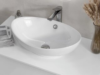 Раковина накладная на столешницу 57 см Velvex 7027A овальная